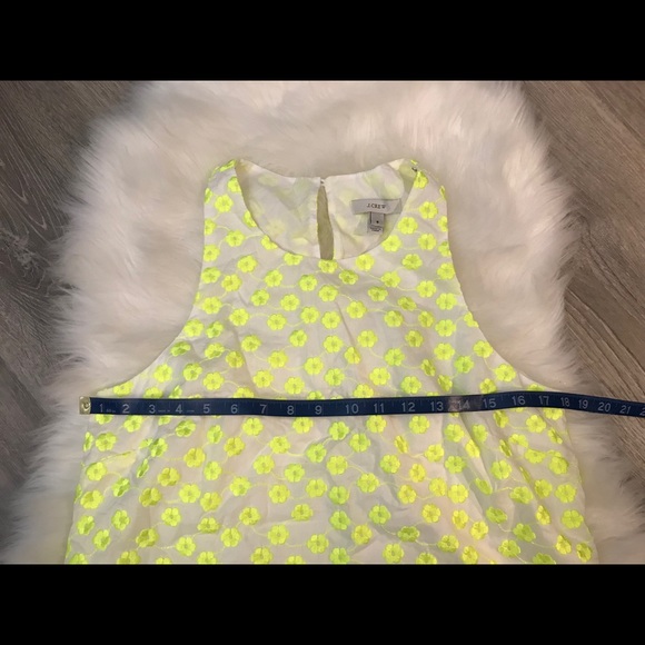 J crew embroidered yellow floral racer back - Picture 5 of 7
